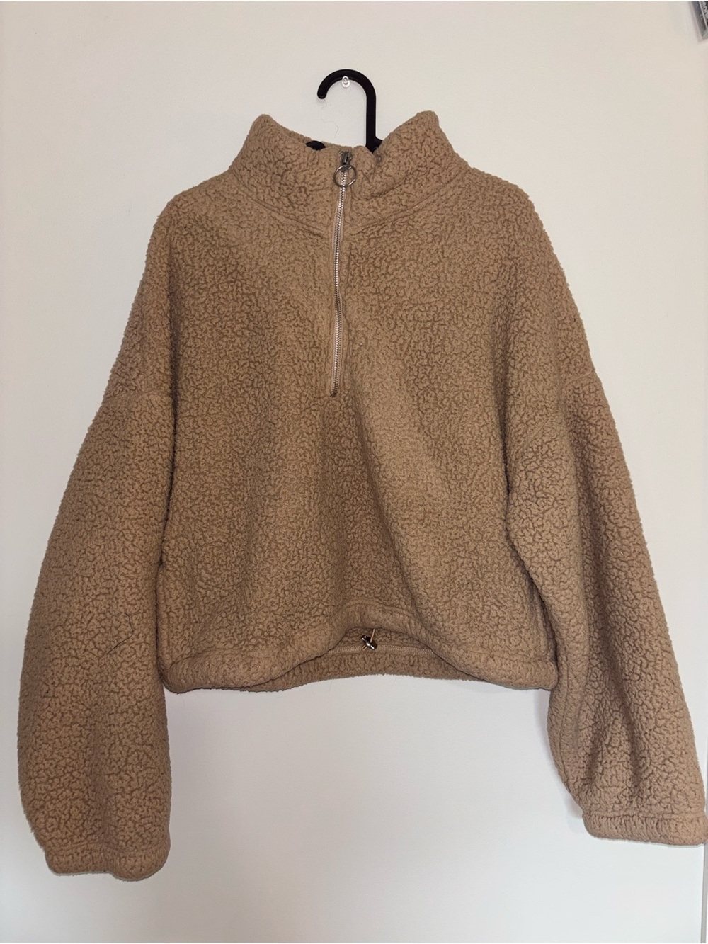 Bluenotes Tan Sherpa Half-Zip Pullover